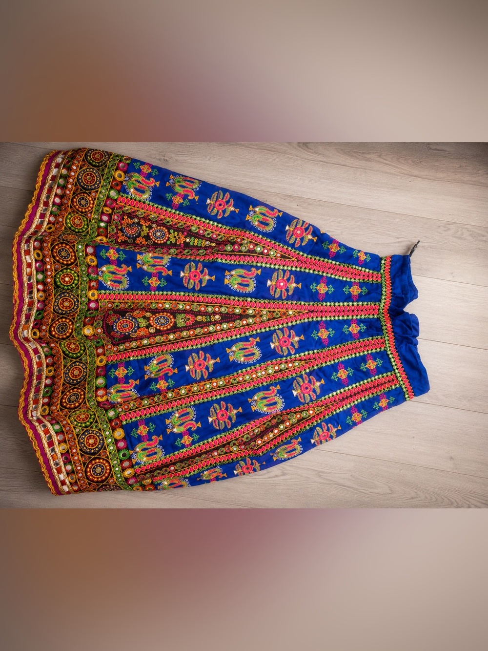 Vibrant Blue Embroidered lengha